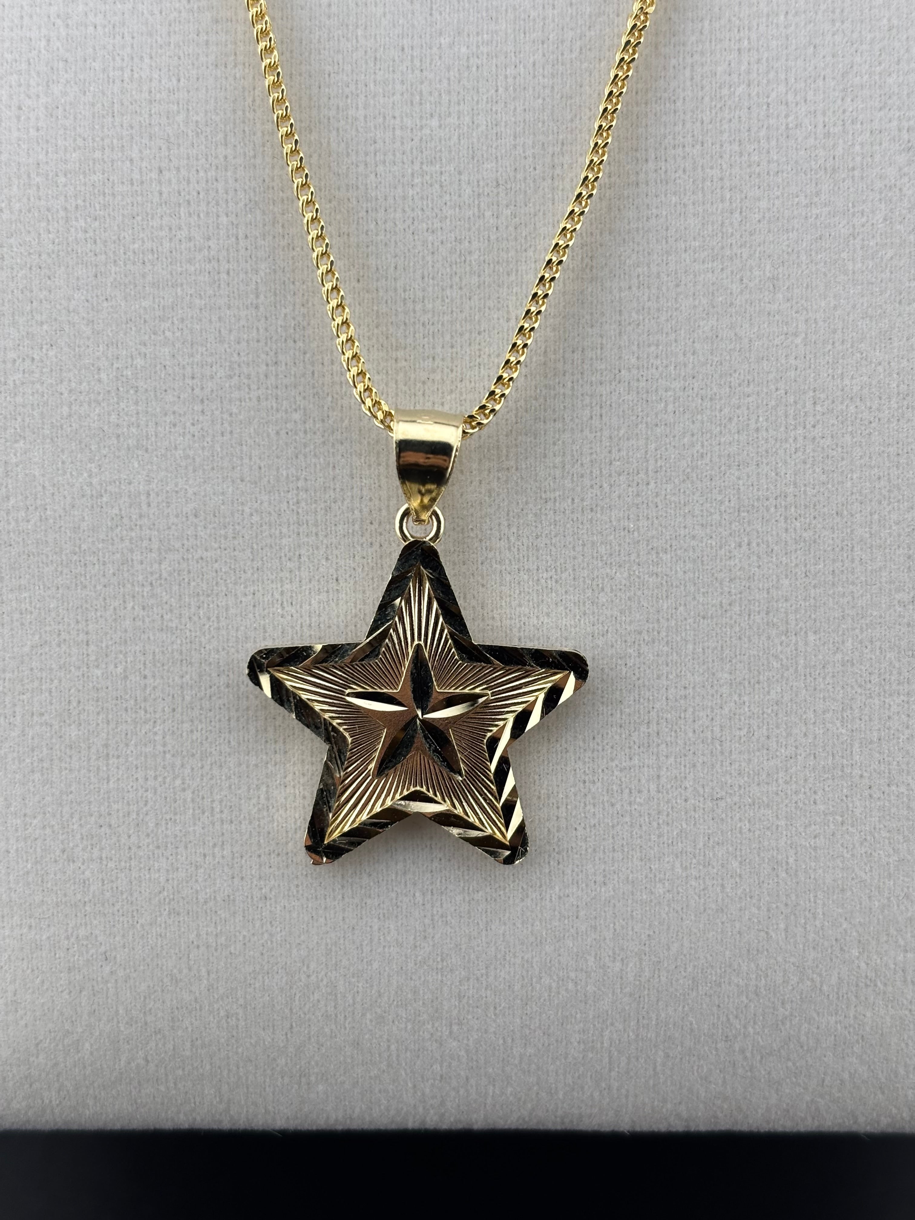 Cadena Oro 10k estilo Franco Con Dije de Estrella