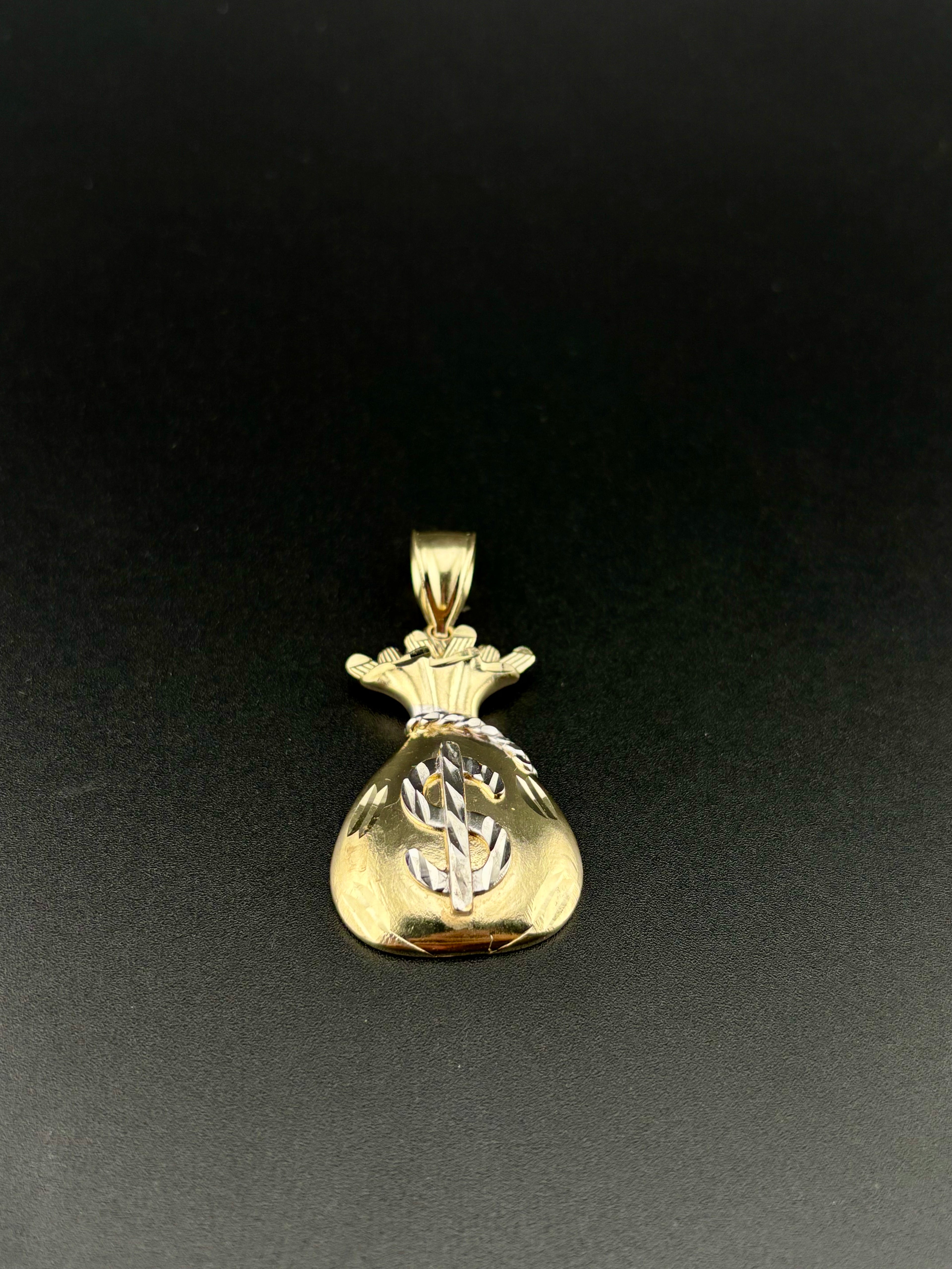 Oro 10K Dije de Bolsa de Dinero