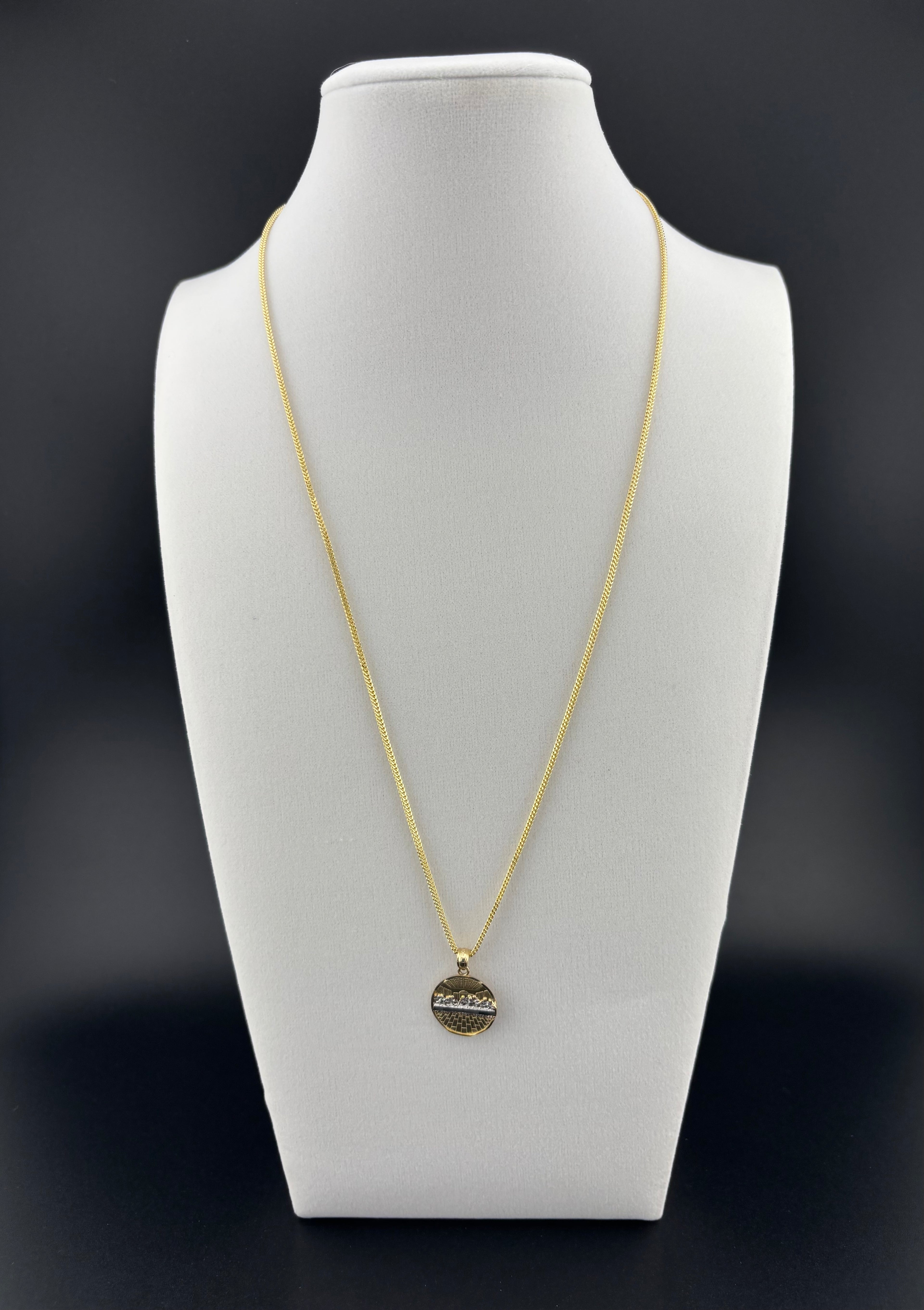 Cadena de Oro 10k estilo Franco con Dije de La Última Cena