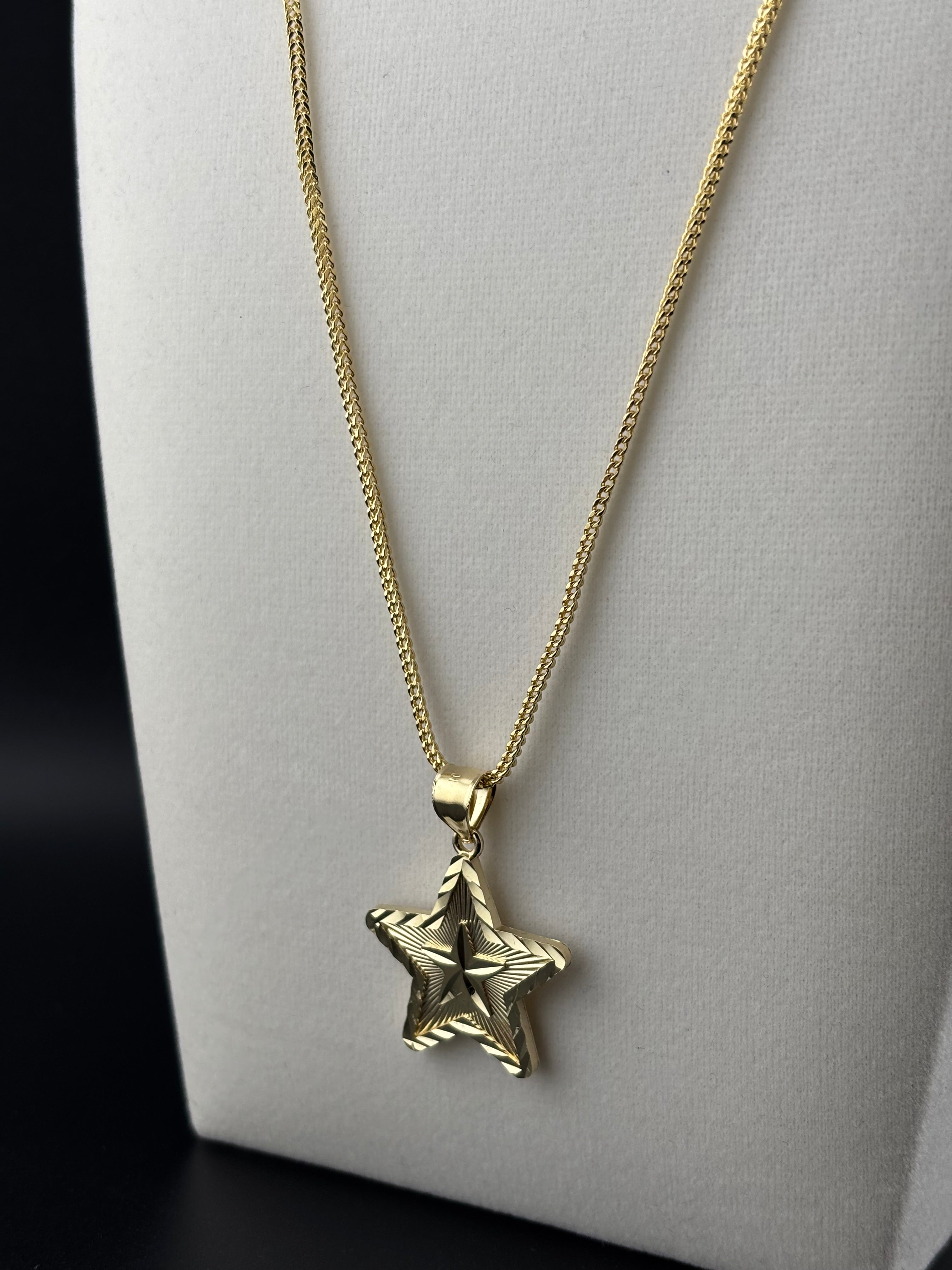 Cadena Oro 10k estilo Franco Con Dije de Estrella