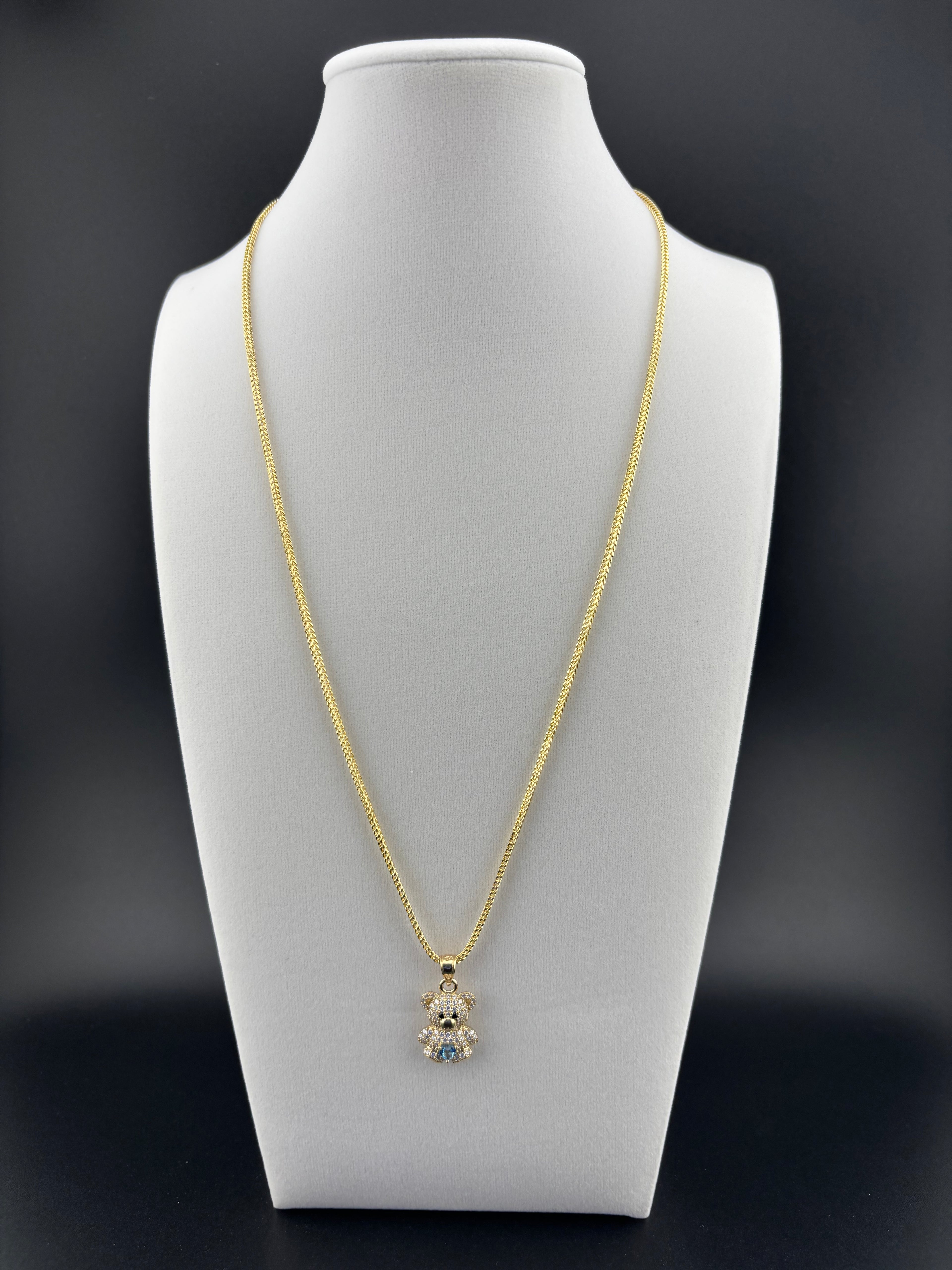 Cadena Oro 10k estilo Franco con Dije de Osito