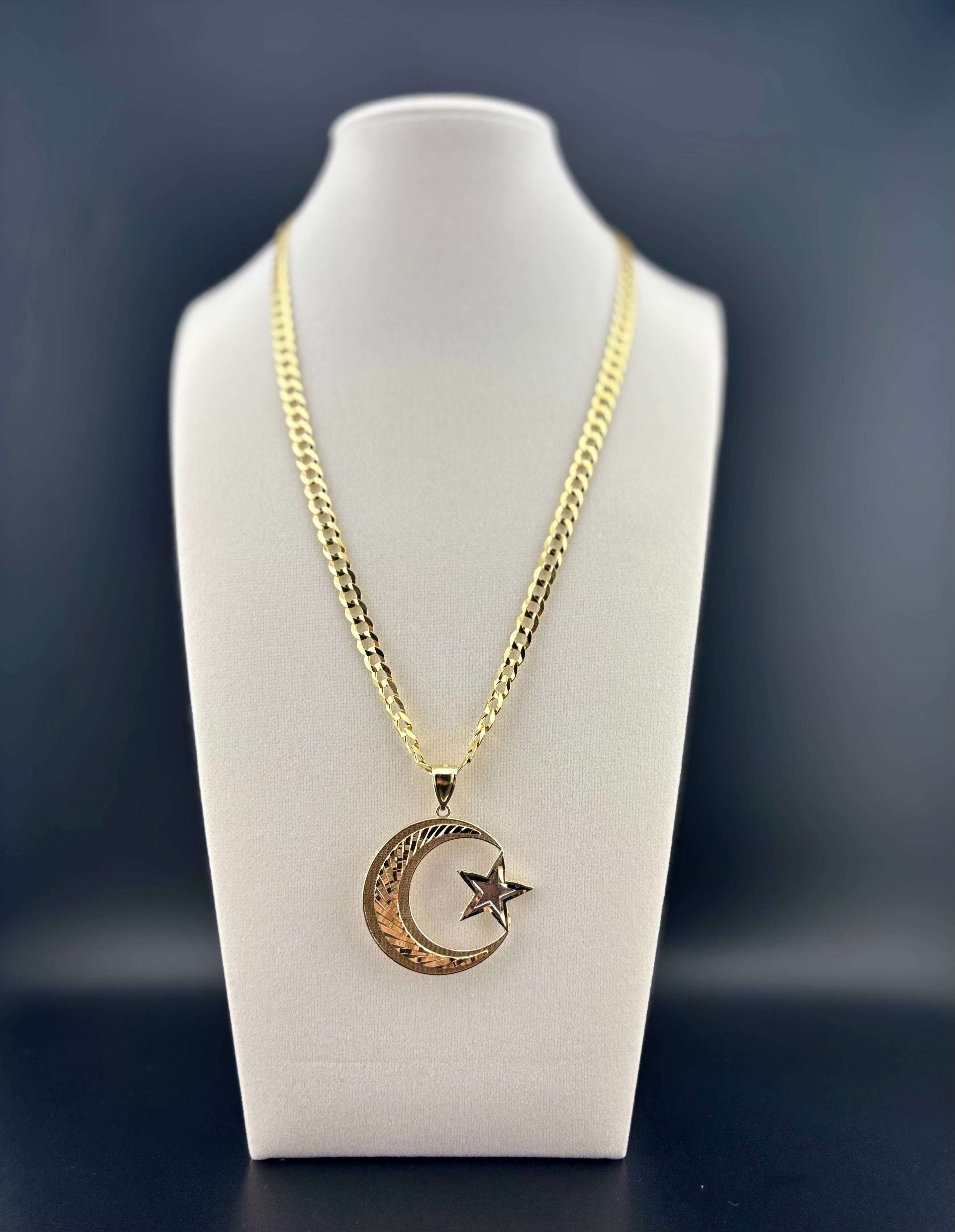 Cadena Corte Brillo con Dije de Luna y estrella