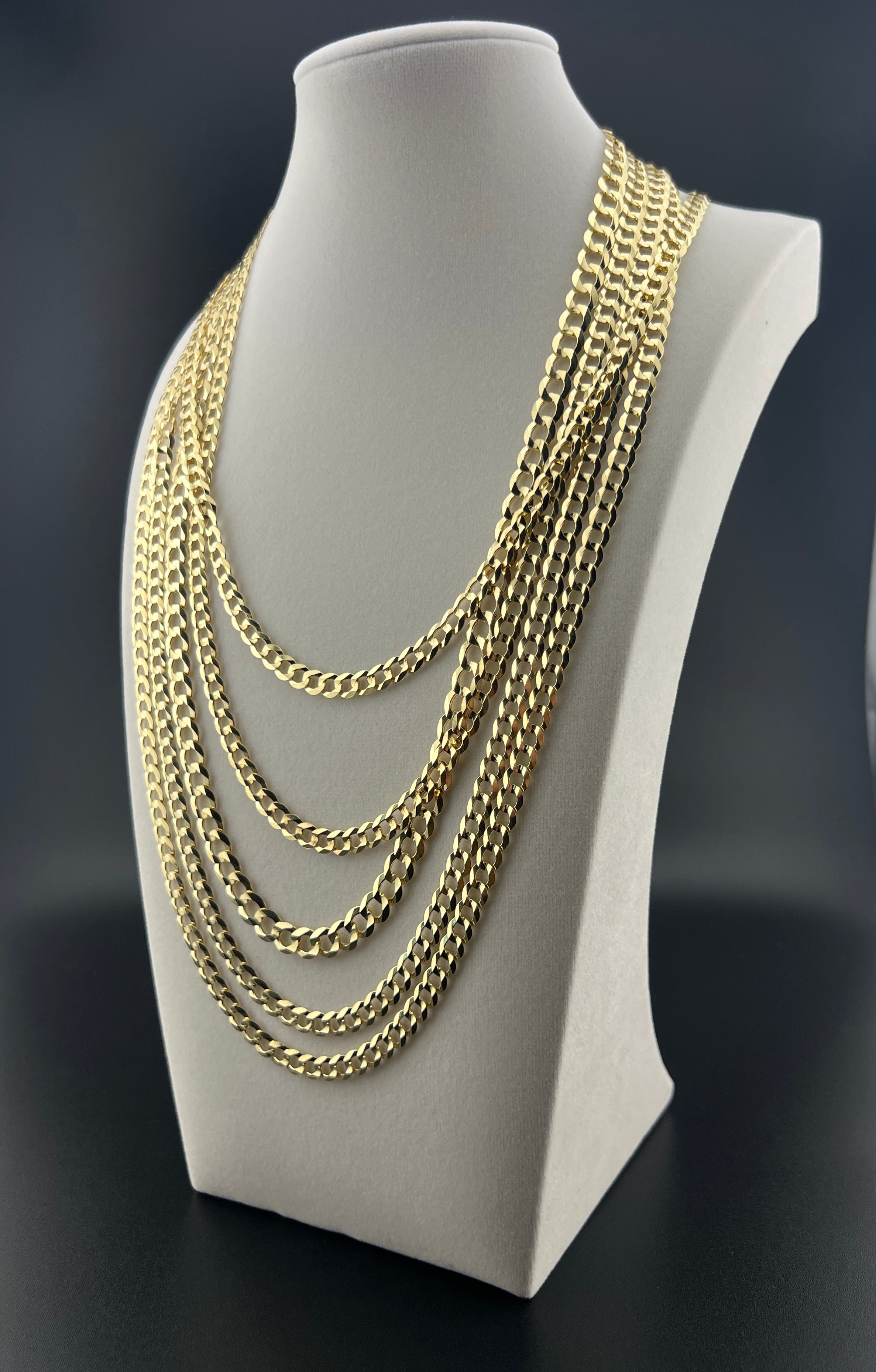 Cadena Oro 10K estilo Corte de Brillo