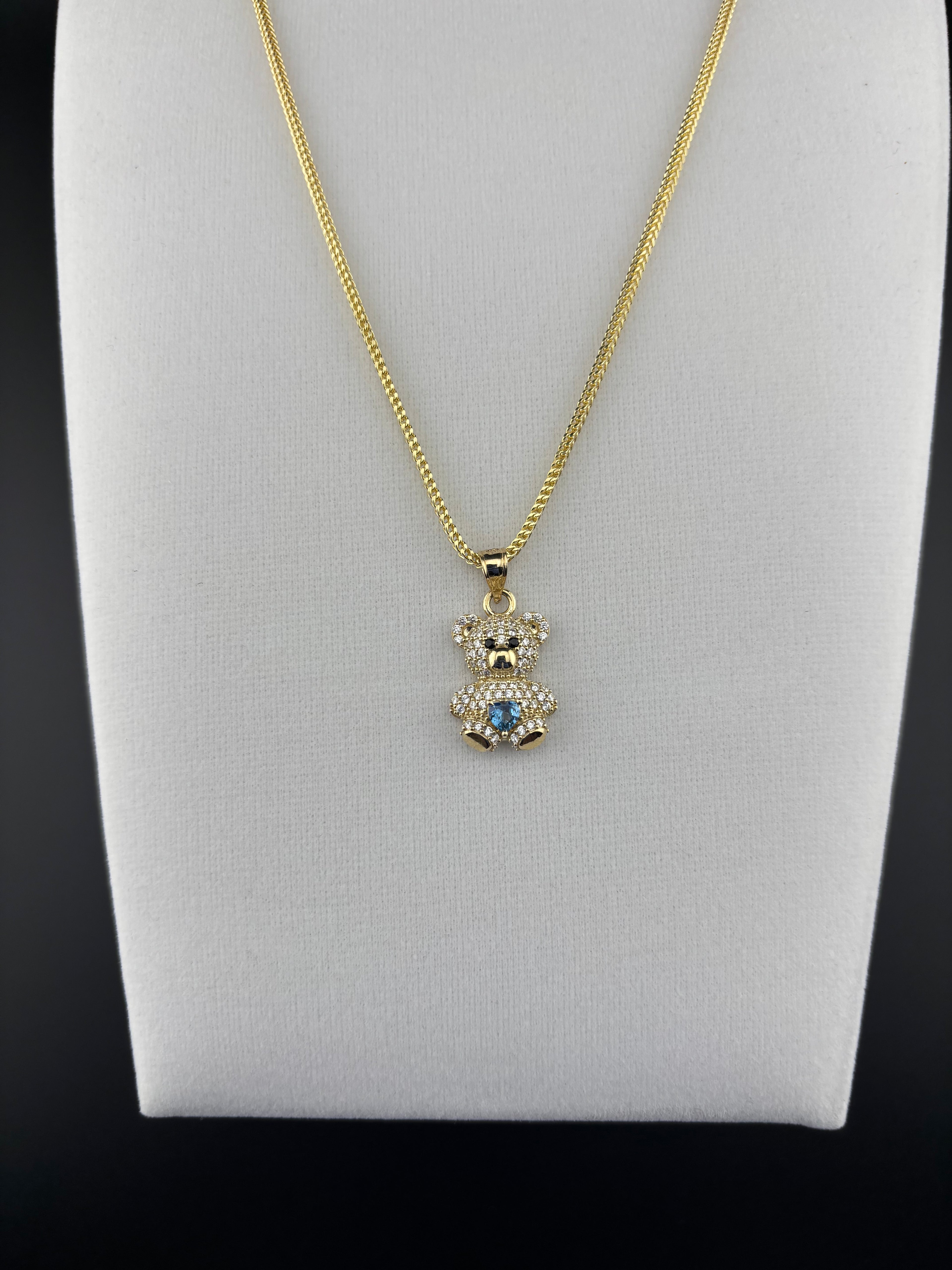 Cadena Oro 10k estilo Franco con Dije de Osito