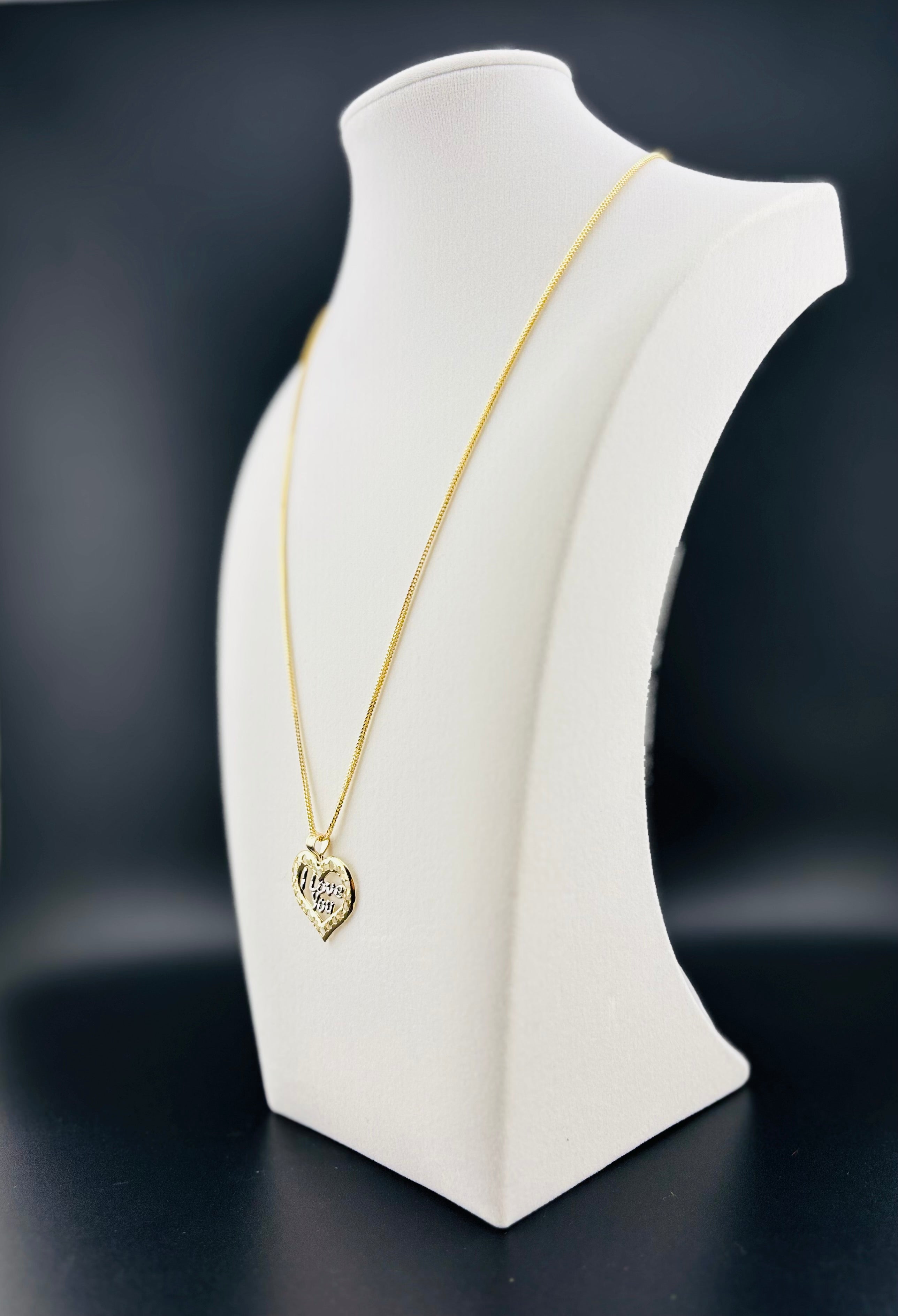 Cadena Oro 10k estilo Franco Con Dije de Corazón Love