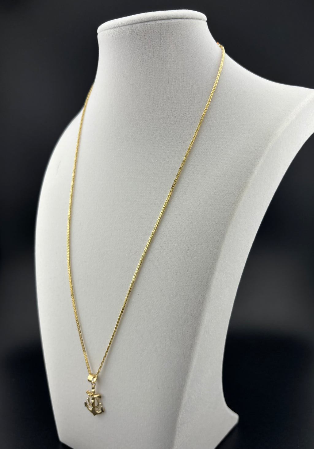 Cadena de Oro 10k estilo Franco con Dije de Ancla