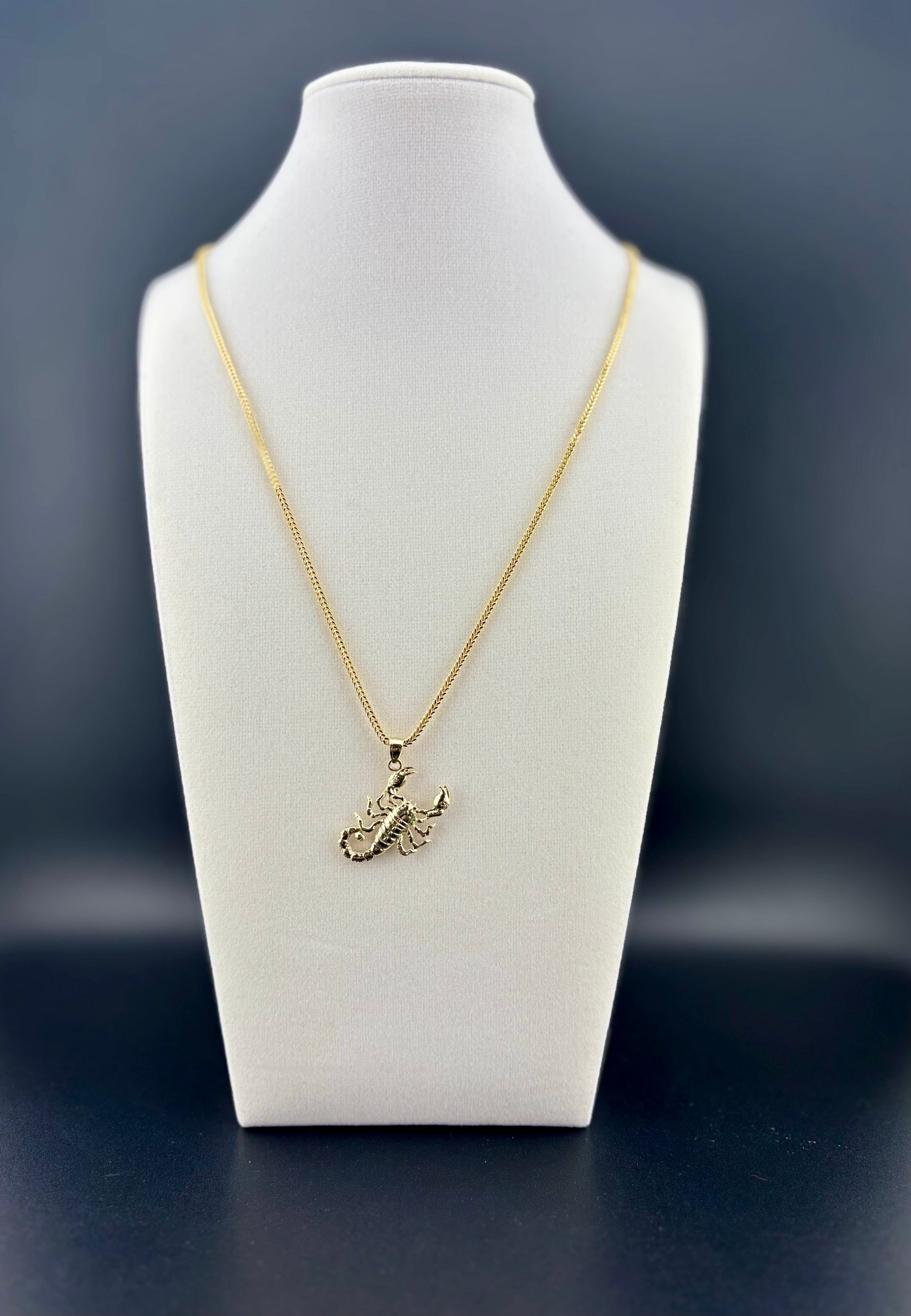 Cadena Oro 10k estilo Franco Con Dije de Escorpión