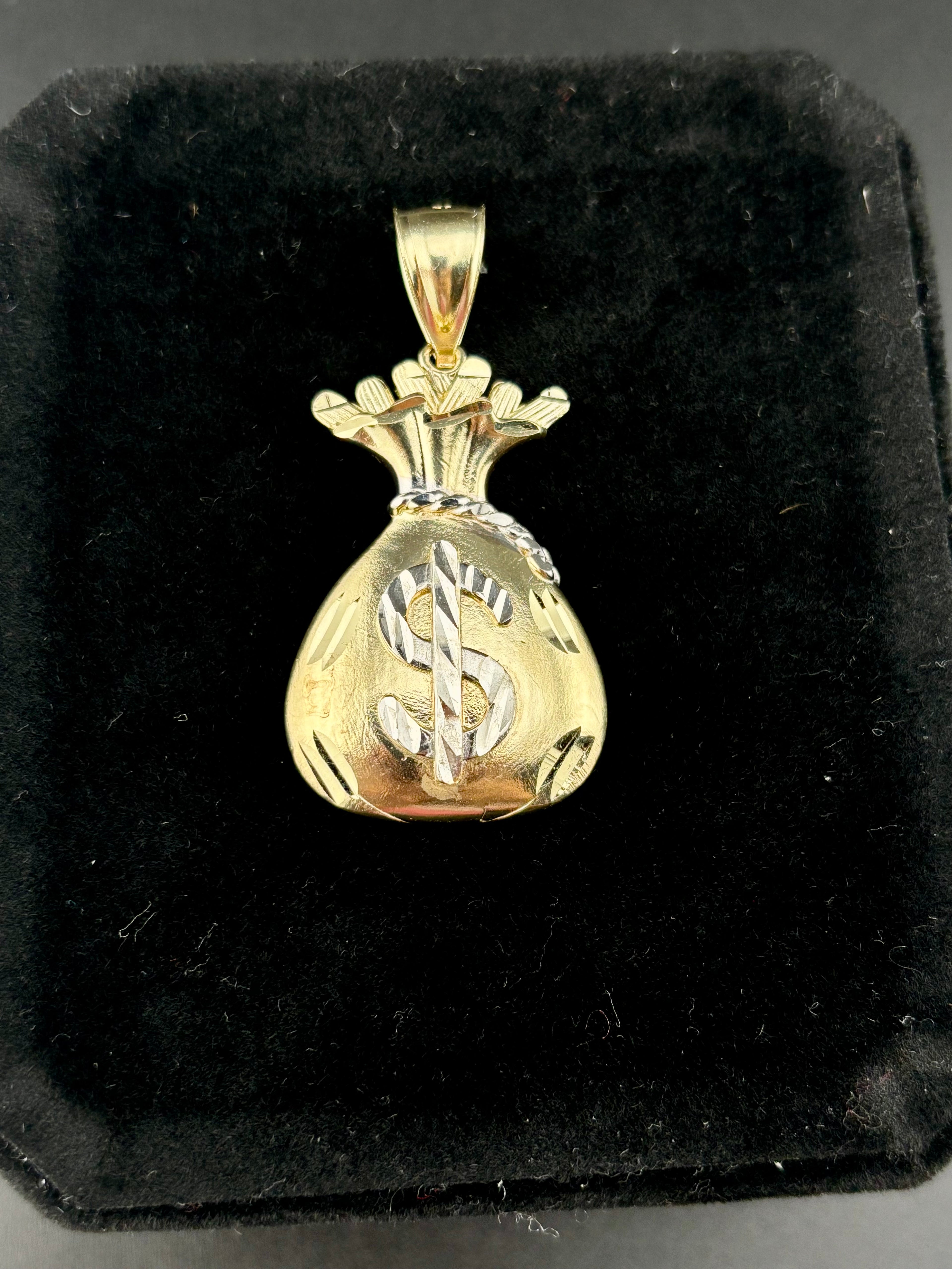 Oro 10K Dije de Bolsa de Dinero
