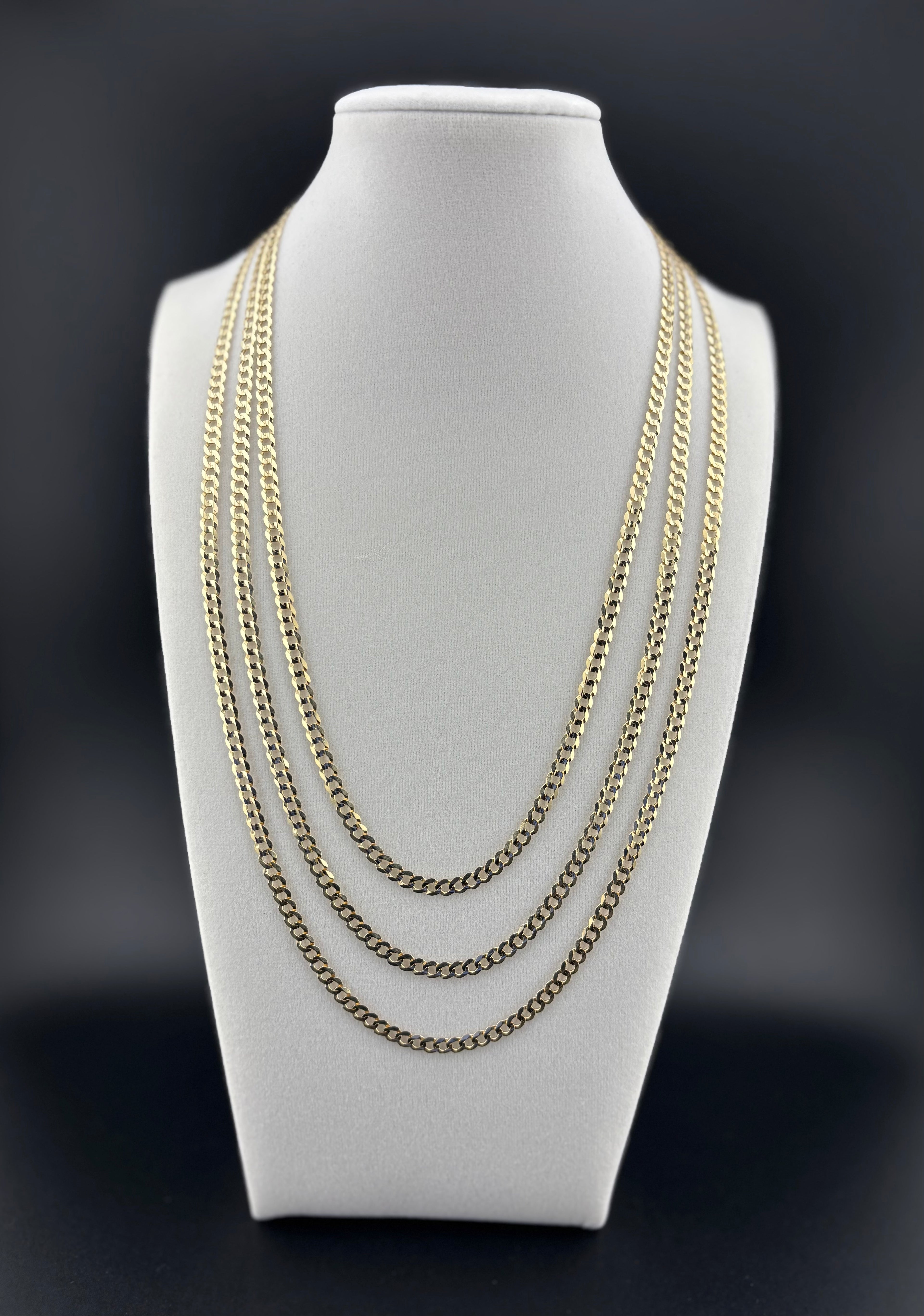 Cadena Oro 10k estilo Corte de Brillo