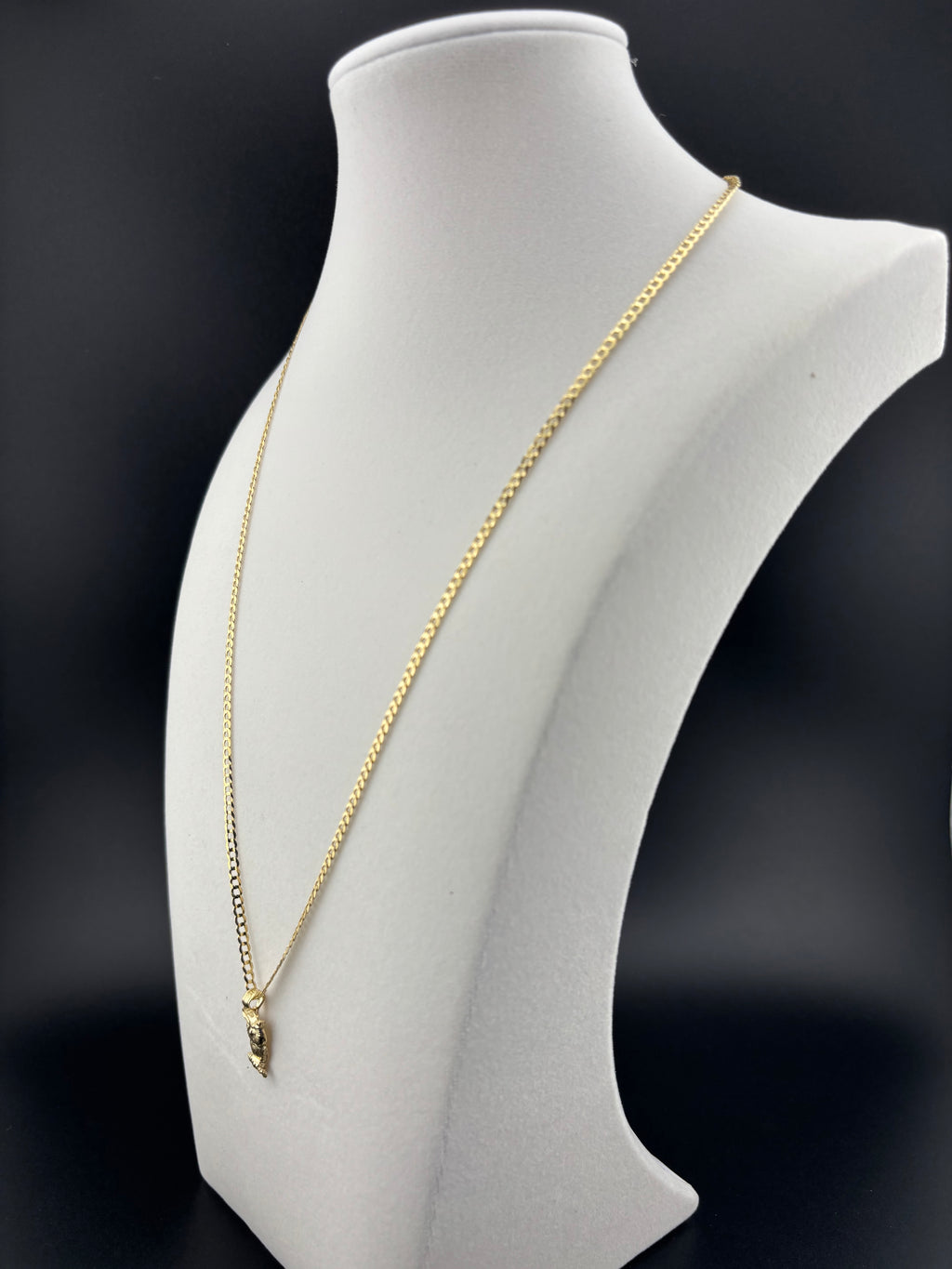 Cadena Oro 10k estilo Corte de Brillo con Dije de Búho