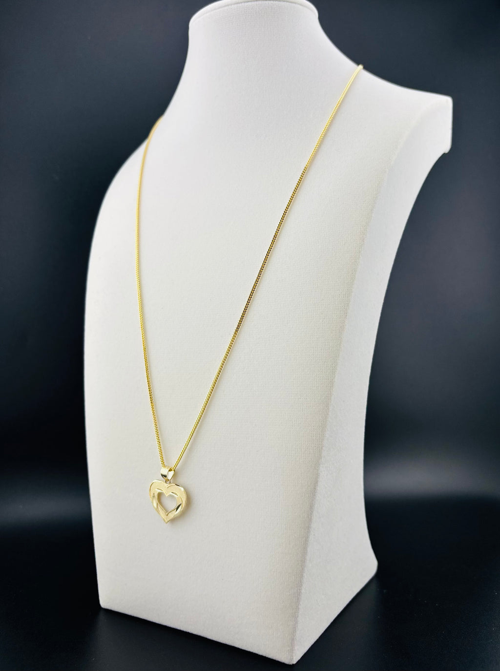 Cadena Oro 10k estilo Franco Con Dije de Corazón