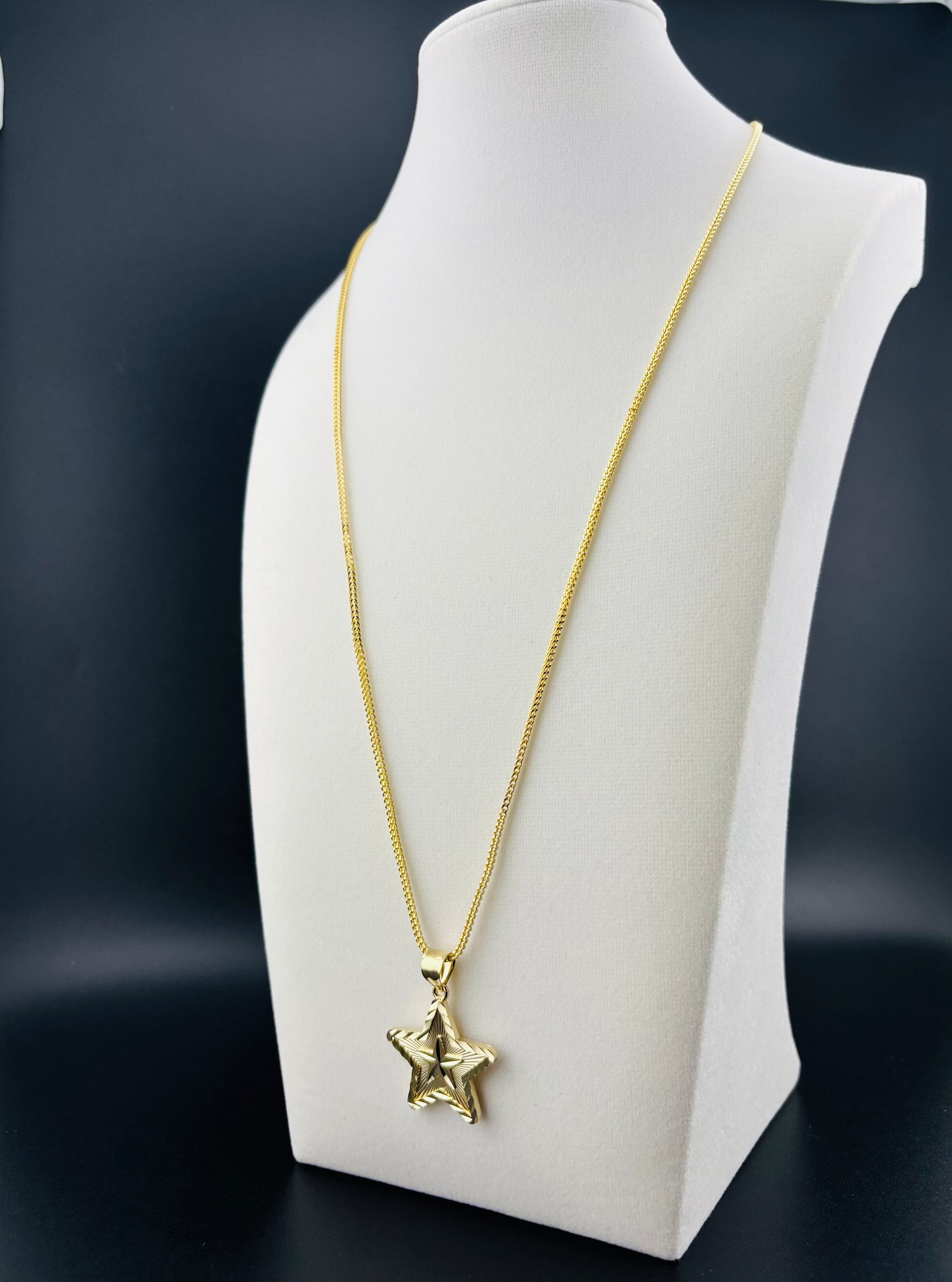 Cadena Oro 10k estilo Franco Con Dije de Estrella