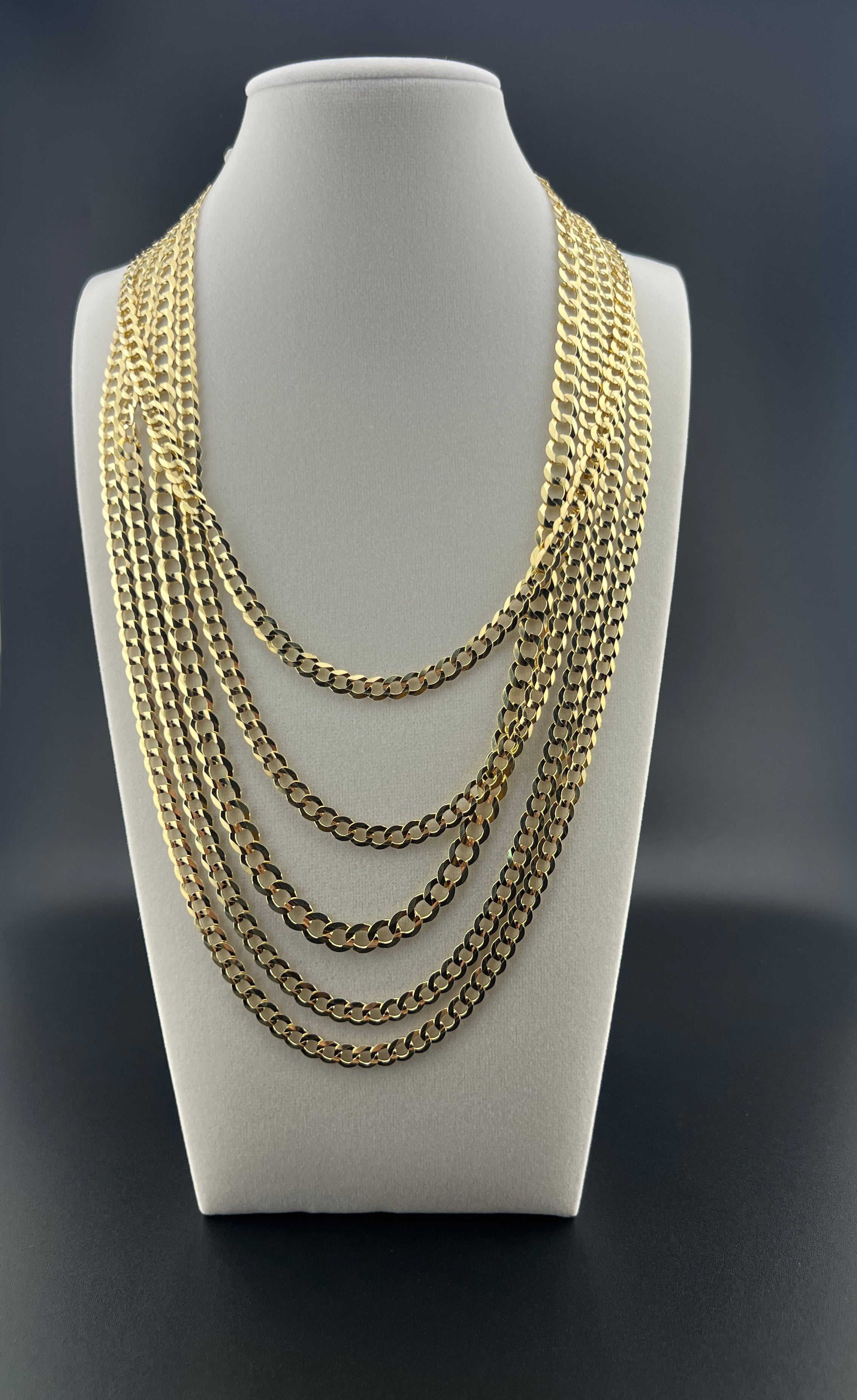 Cadena Oro 10K estilo Corte de Brillo