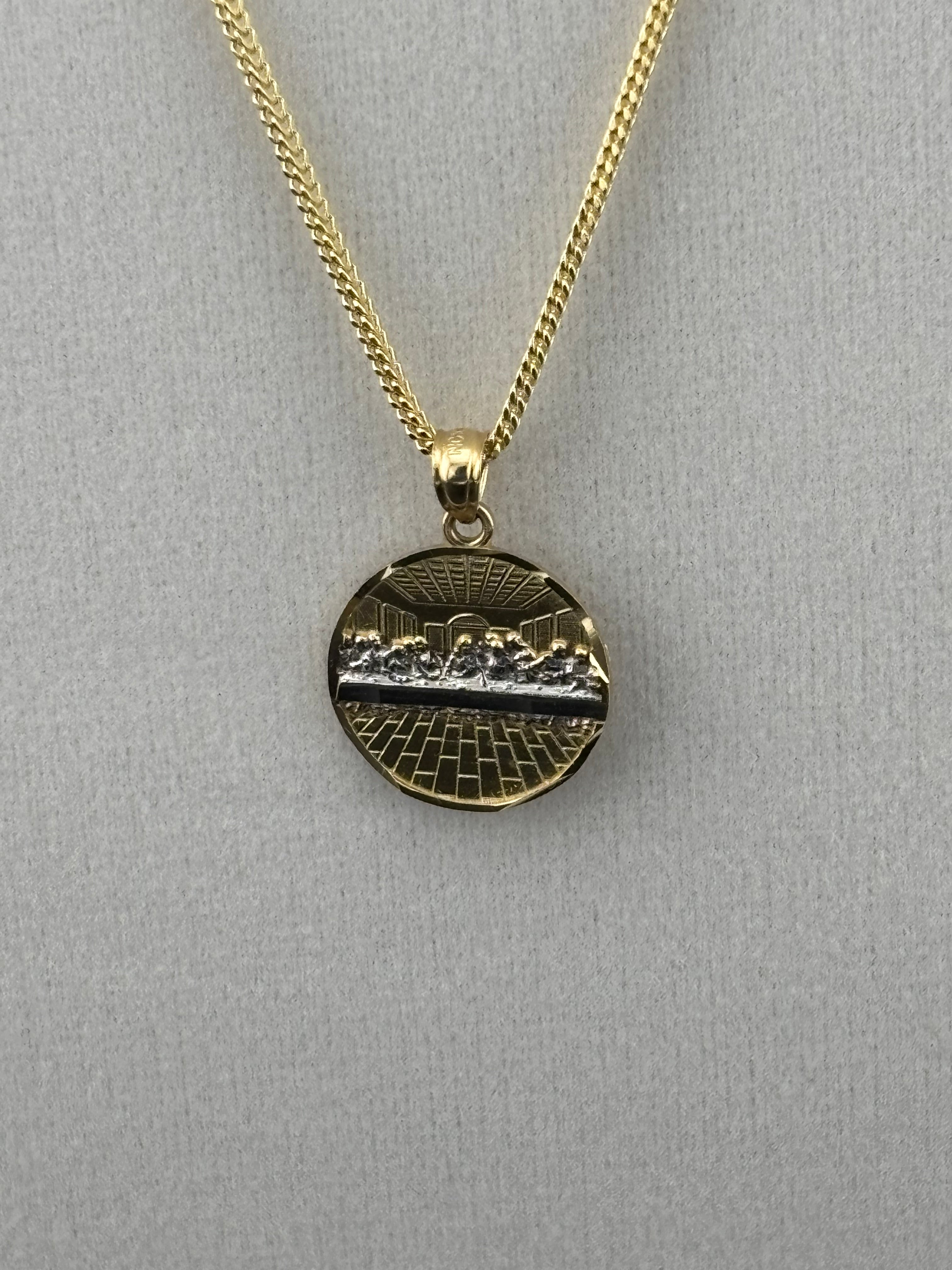 Cadena de Oro 10k estilo Franco con Dije de La Última Cena
