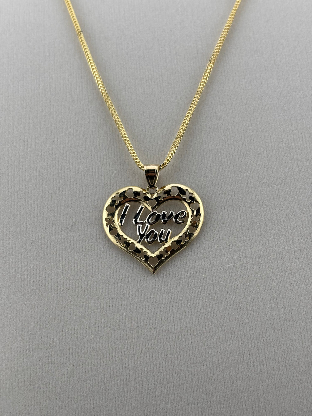 Cadena Oro 10k estilo Franco Con Dije de Corazón Love